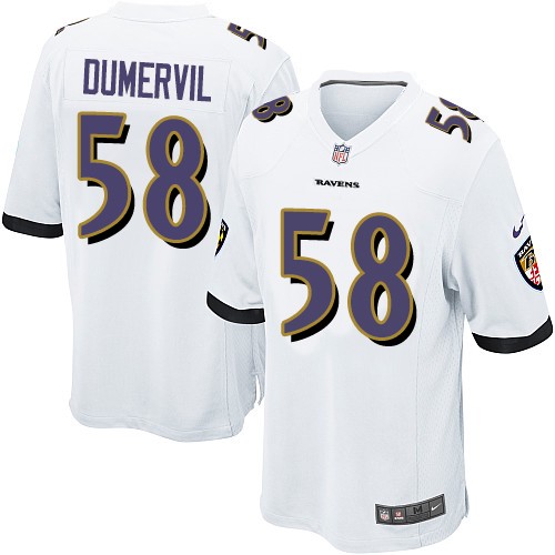 Youth Game Elvis Dumervil Nike Jersey White Road - #58 NFL Baltimore Ravens